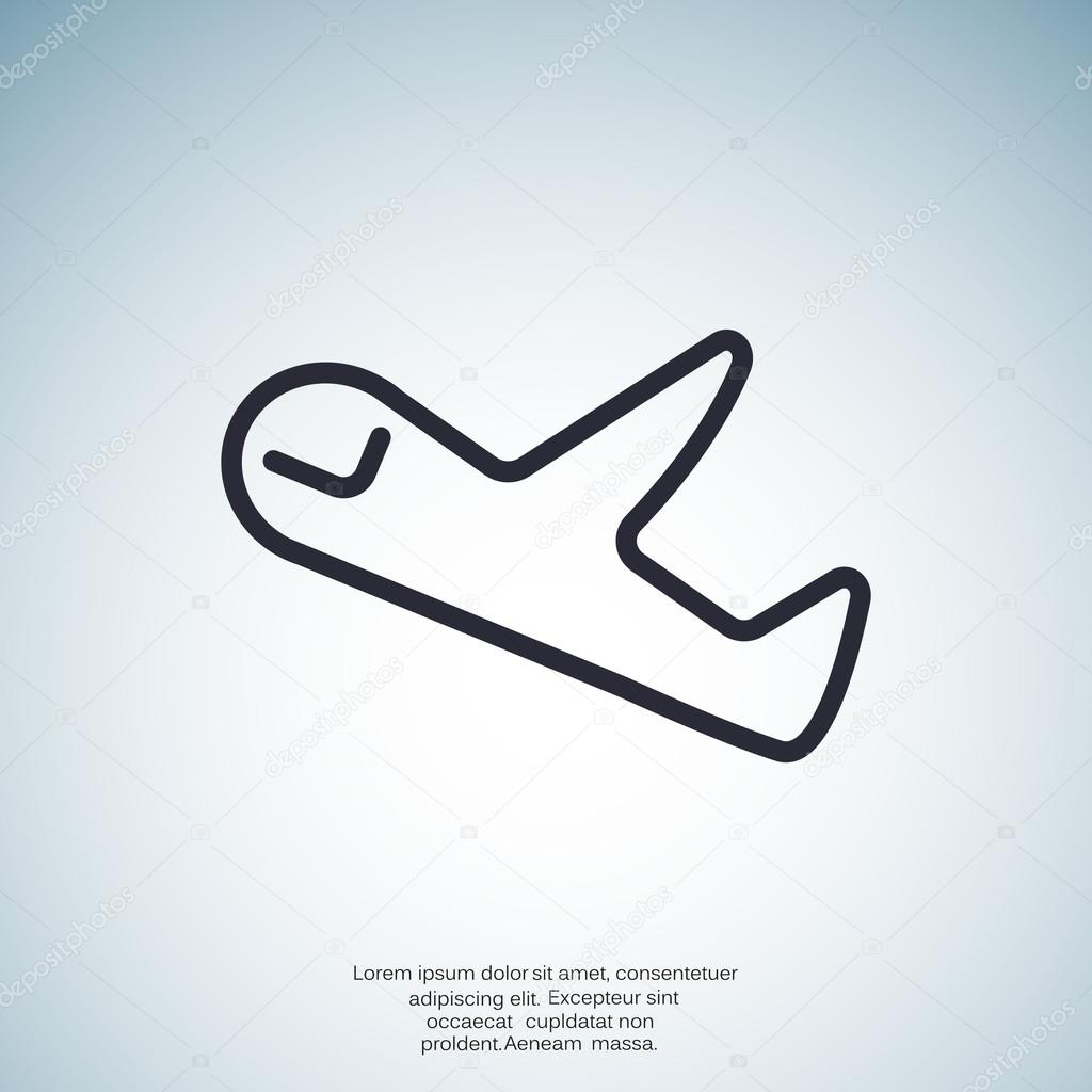 Aircraft web icon with outline airbus