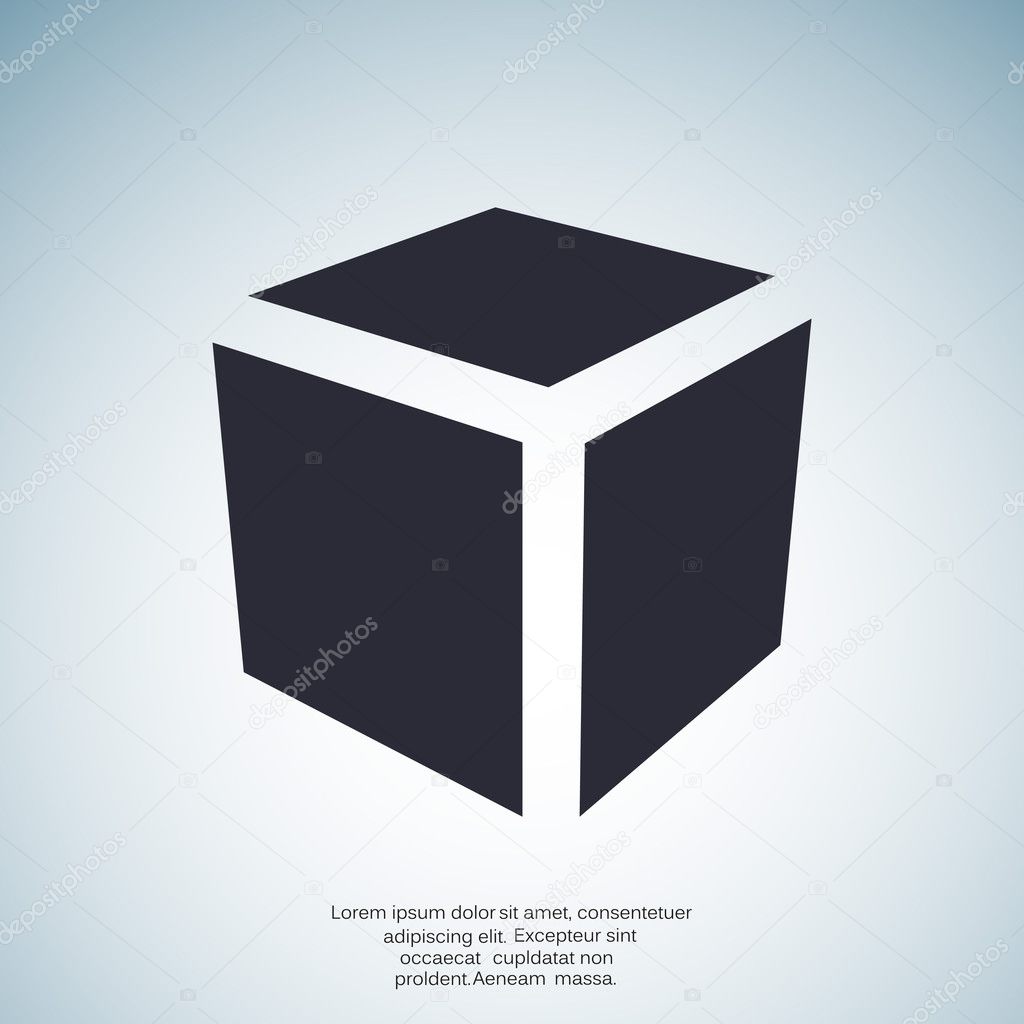 Simple cube web icon