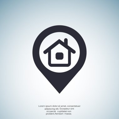 Evin konumu işaretçi basit simgesi