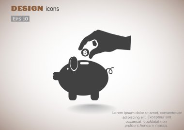 piggy banka para bırakarak el