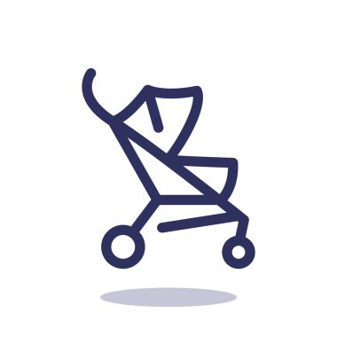 Basit bebek arabası anahat web simgesi