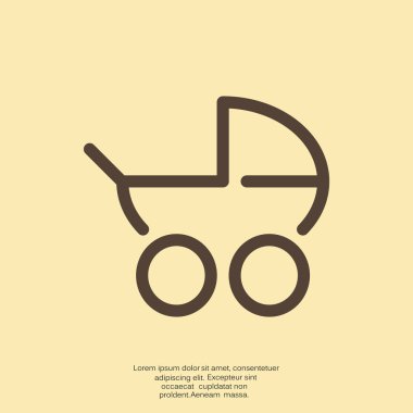 Basit bebek arabası anahat web simgesi