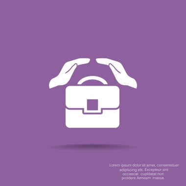 Evrak çantası ile eller web simgesi