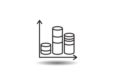 Sütunlar basit web simgesi, anahat vektör çizim grafik