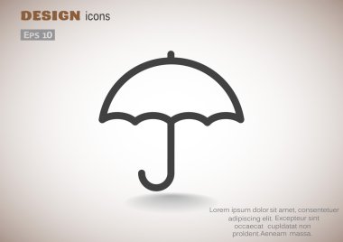 Basit anahat şemsiye web simgesi