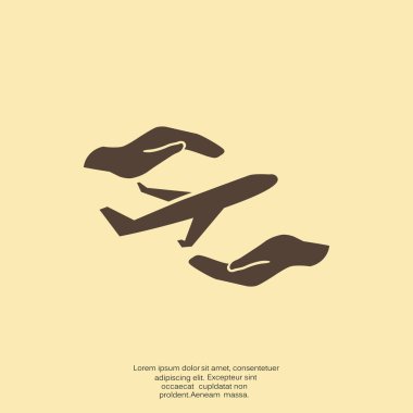 Uçak eller web simgesi