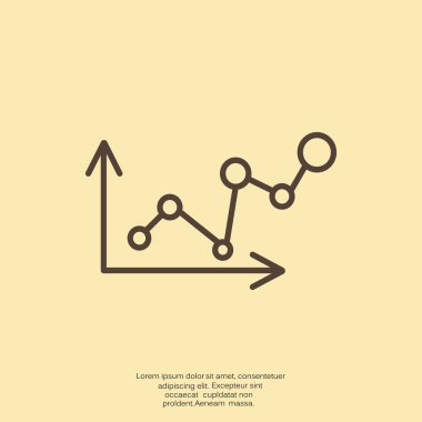 Yükselen grafik basit web simgesi