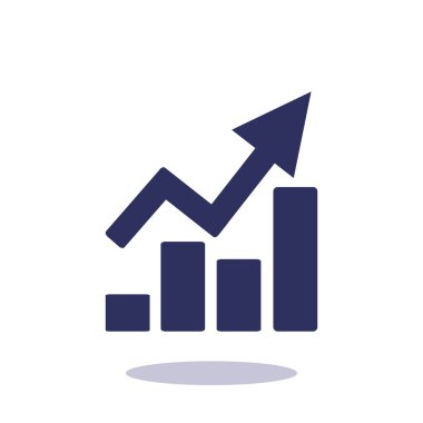 Yükselen grafik basit web simgesi