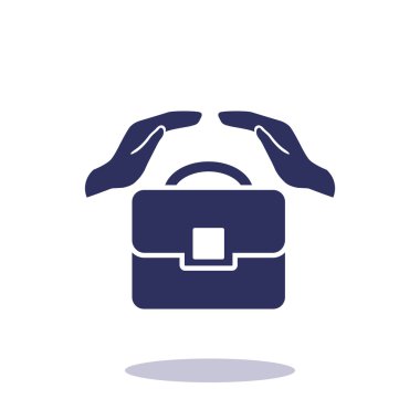 Evrak çantası ile eller web simgesi