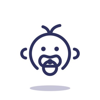 Bebeğin ağzında emzik ile basit simgesi