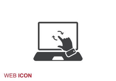Dokunmatik ekranda dizüstü web simgesi