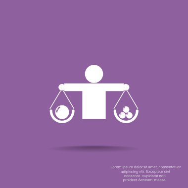 İnsan ölçekler basit web simgesi