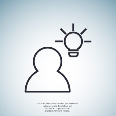 İnsan ve ampul basit simgesi