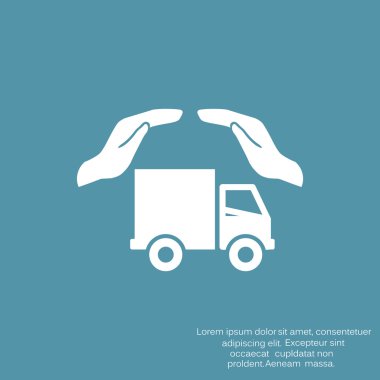 Eller web simgesi ile kamyon
