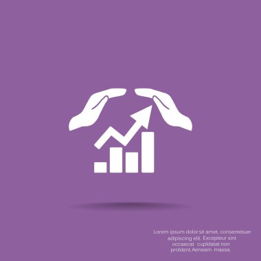 Eller simgesini içeren yükselen grafiği