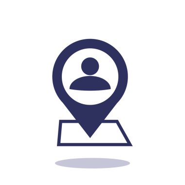 İnsan konum işaretçisi basit simgesine