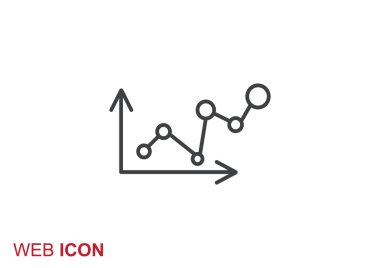 Yükselen grafik basit web simgesi