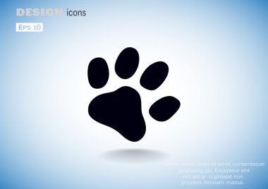 Köpek pençe parça basit simgesi