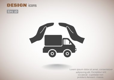 Eller web simgesi ile kamyon