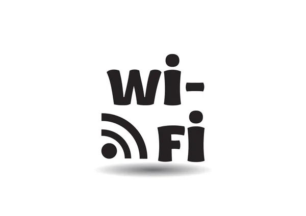 Wi-Fi-Inschrift mit Wellen-Symbol — Stockvektor