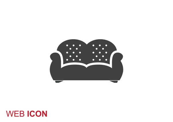 Canapé doux icône web — Image vectorielle