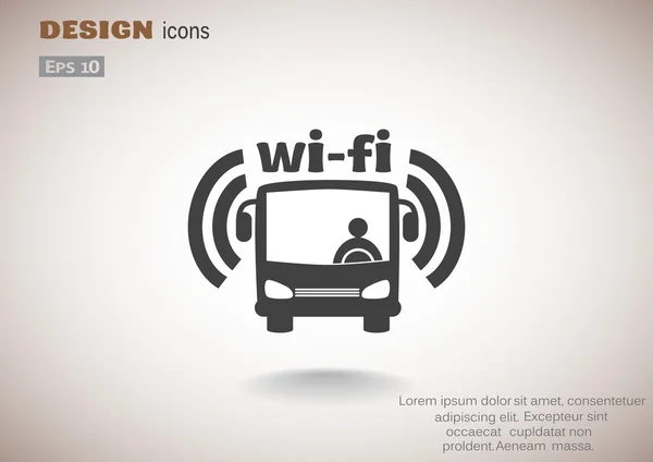 Wi-Fi w autobus znak — Wektor stockowy