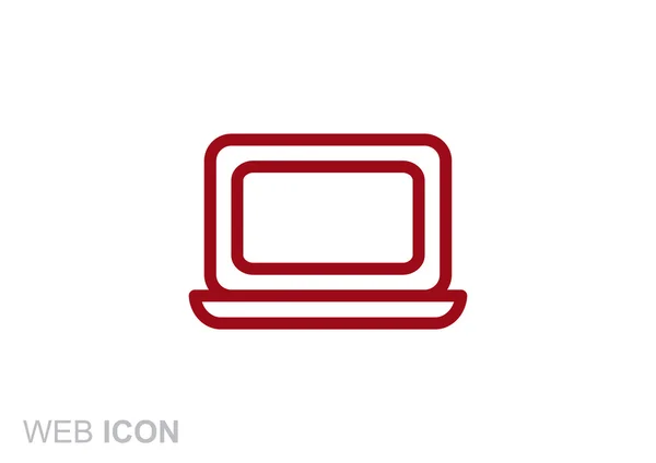 Icône web simple ordinateur portable — Image vectorielle