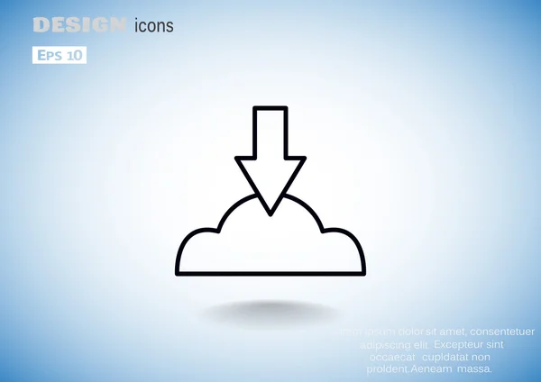 Symbole de téléchargement de fichiers Cloud — Image vectorielle