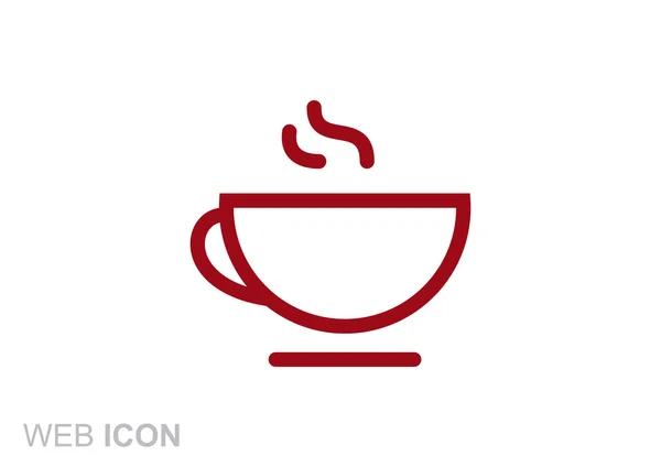 Taza de bebida caliente icono web, esquema ilustración vectorial — Archivo Imágenes Vectoriales