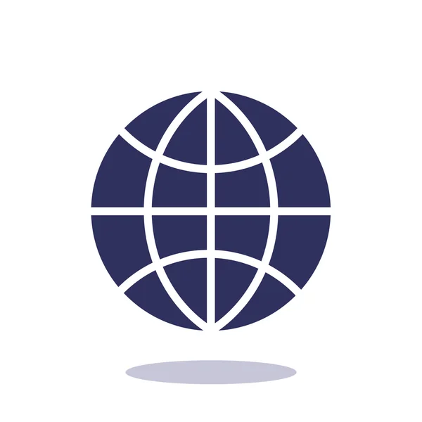 Ikon web globe sederhana - Stok Vektor