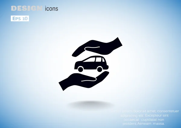 Icono web de seguro de coche — Vector de stock
