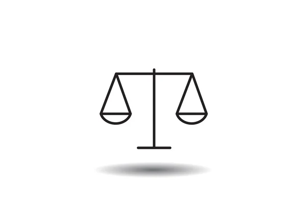 Escalas de justiça ícone web simples, ilustração vetor esboço — Vetor de Stock