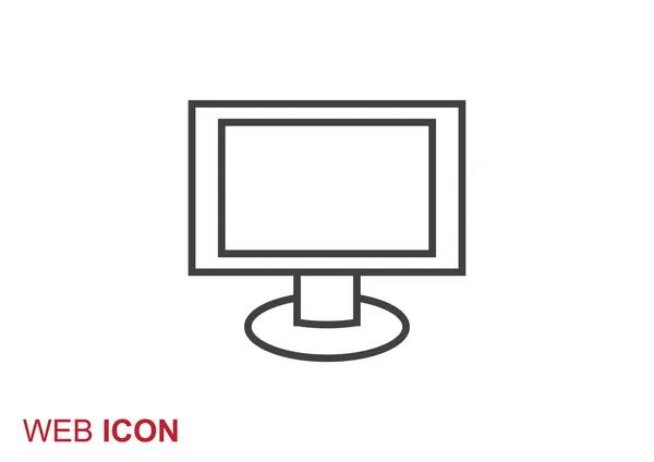 Icona web dello schermo del monitor vuoto, semplice illustrazione vettoriale — Vettoriale Stock