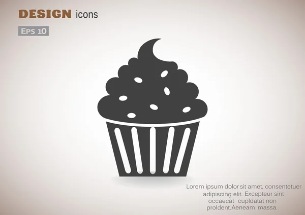 Cupcake postre icono web — Archivo Imágenes Vectoriales