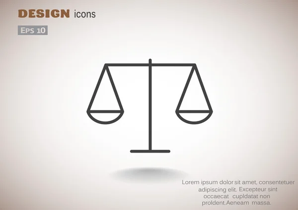 Schalen van Justitie eenvoudige web pictogram, een overzicht van vectorillustratie — Stockvector