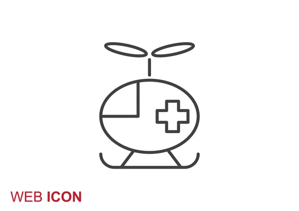 Icono web de helicóptero simple — Vector de stock