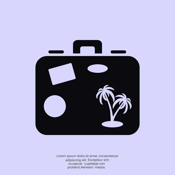 Valise touristique simple icône web — Image vectorielle