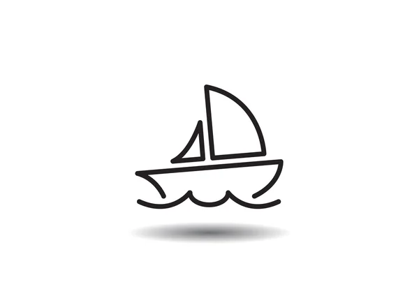 Icône web bateau à voile — Image vectorielle