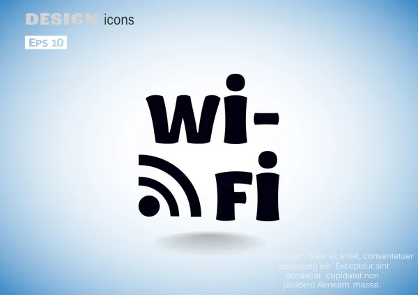 Iscrizione Wi-Fi con icona delle onde — Vettoriale Stock