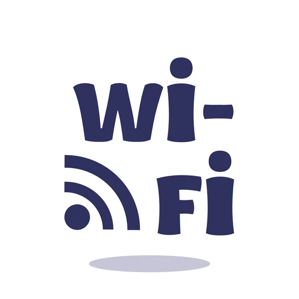 Iscrizione Wi-Fi con icona delle onde — Vettoriale Stock