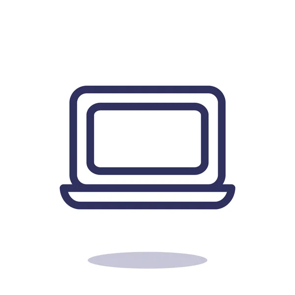 Eenvoudige laptop web pictogram — Stockvector