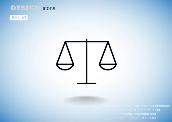 Szalę sprawiedliwości prosty tkanina ikona, profil ilustracja wektorowa — Wektor stockowy