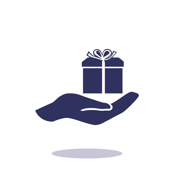 Geschenk box aan kant web pictogram — Stockvector