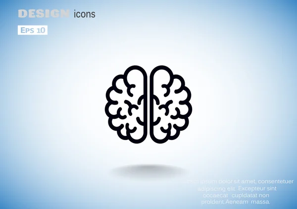 Ikon web otak manusia - Stok Vektor
