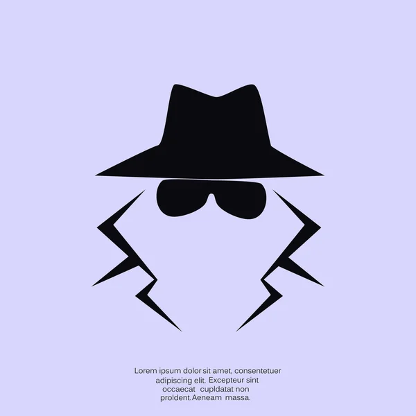 Anonieme spion agent silhouet pictogram — Stockvector
