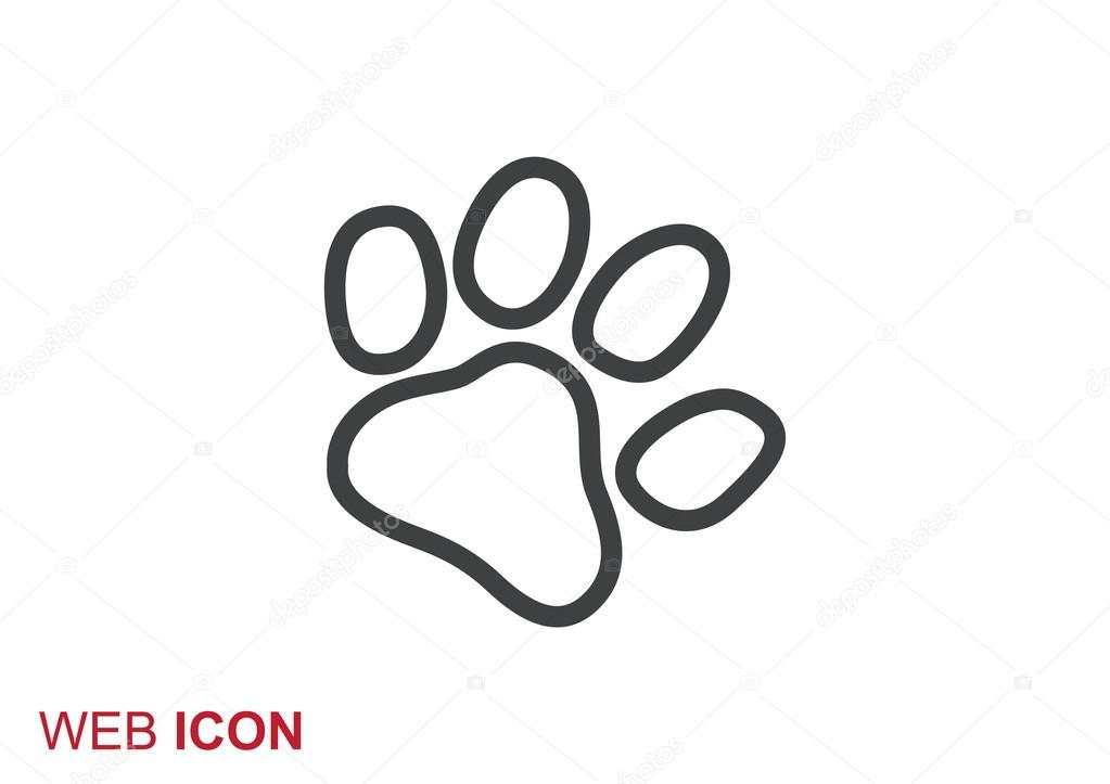 Dog paw track simple icon