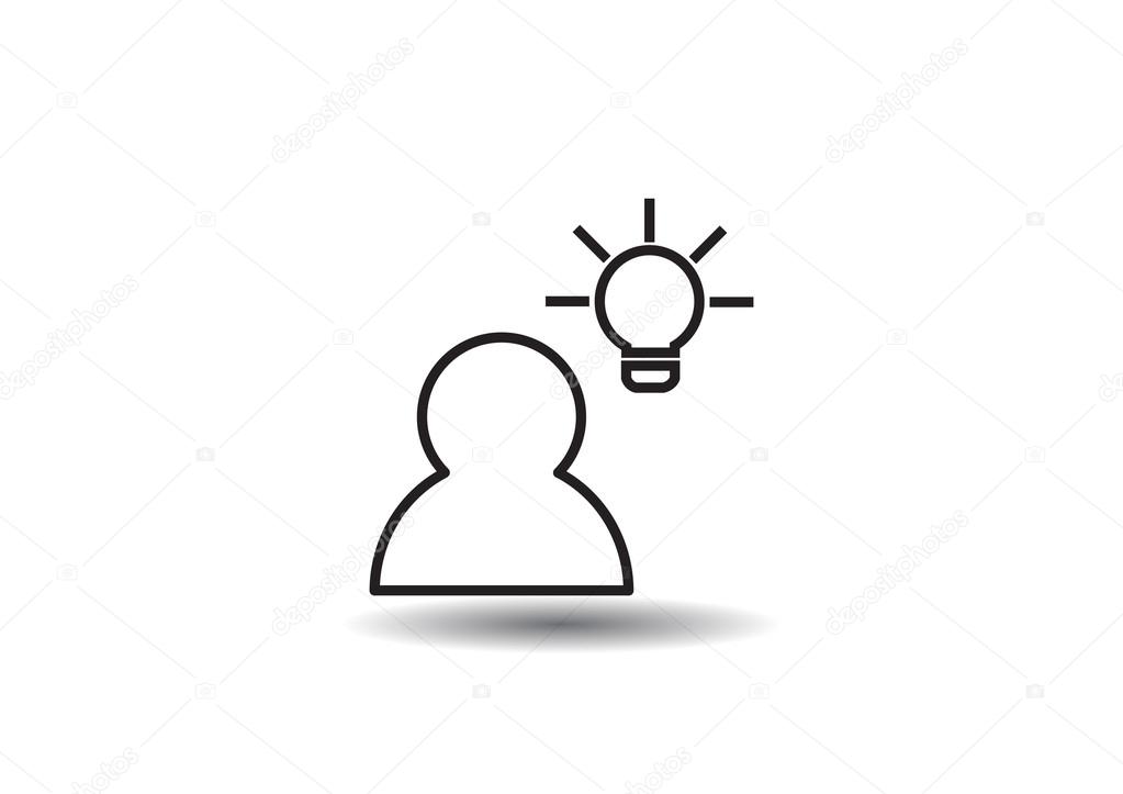 gluehbirne einfach zeichnen, mensch und glühbirne einfach symbol — stockvektor © lovart #98010932, Design ideen