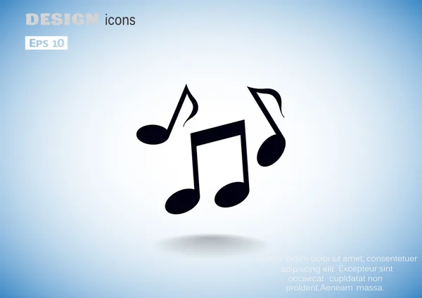 Icône web musicale avec notes — Image vectorielle