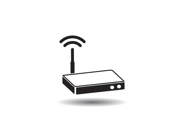 Dalgalar web simgesi ile modem — Stok Vektör