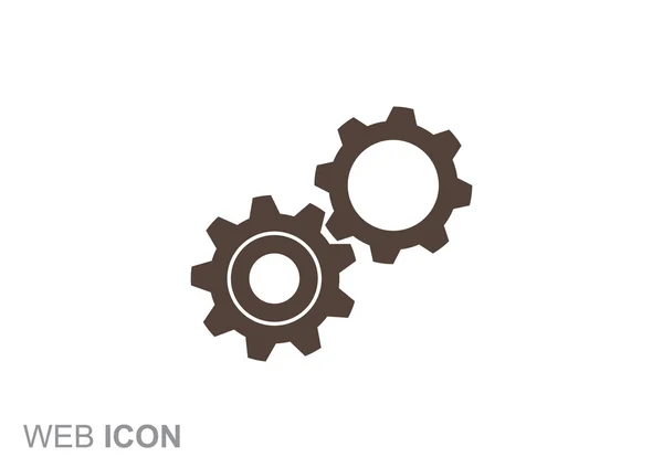 Rounded gears simple icon — Stock Vector